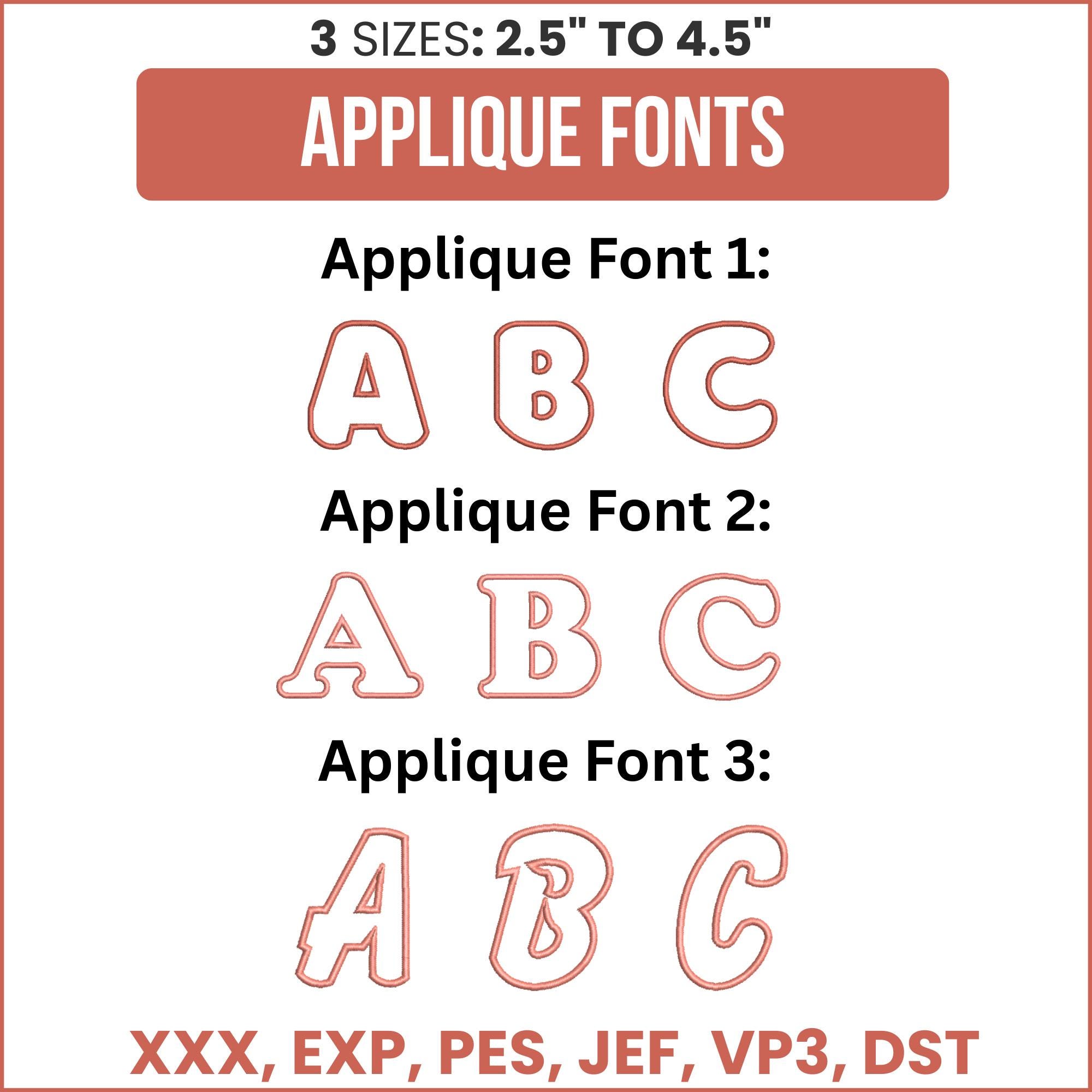 Applique Embroidery Font, Applique Alphabet, Machine Embroidery Design ...