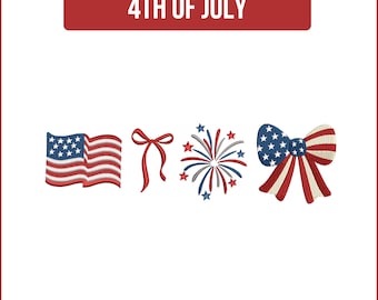 4th of July Bow Embroidery Design: American Coquette (Instant Download)
