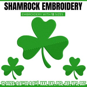 Mini Shamrock Embroidery Design, Shamrock Embroidery Design, Clover Embroidery File, St. Patrick’s Day Machine Embroidery,