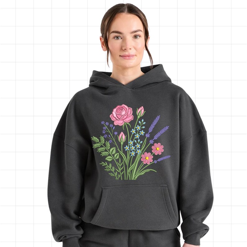 Spring Wildflower Bouquet – Floral Embroidery Design - Etsy