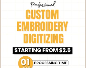 Custom Embroidery Digitizing, Logo Digitizing, Machine Embroidery Digitizing Service, Image Digitizing Embroidery, Custom Digitize Kid Gifts