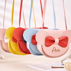 Portefeuille personnalisé pour fille, sac en cuir synthétique pour enfant, sac à bandoulière avec nom personnalisé, sac à main cartable, princesse tout-petits, cadeaux d'anniversaire et d'école