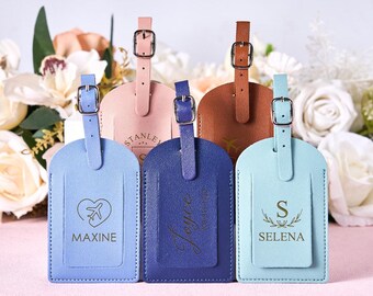 Etiqueta de equipaje personalizada, etiqueta de equipaje, accesorios de viaje, regalos, ideas de viaje, regalos de cumpleaños, regalos de dama de honor, regalos de boda, etiquetas de cuero
