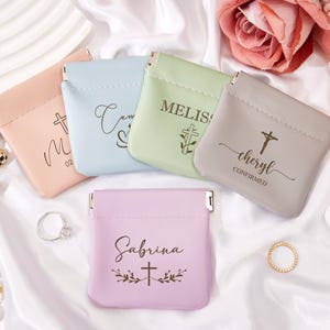 Portarosario in pelle personalizzato, regalo perfetto per la Prima Comunione e la Cresima, regalo religioso cattolico per la Prima Comunione delle bambine.