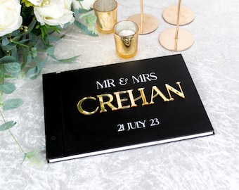 Personalized Acrylic Wedding Guest Book: A5 Size