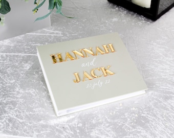 Personalized Acrylic Wedding Guest Book: Modern Celebration Keepsake