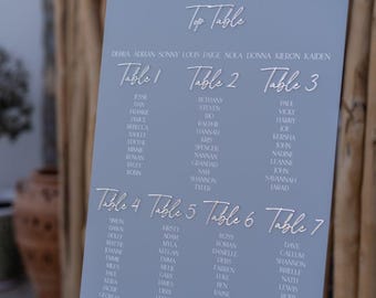 Personalised Acrylic Seating Plan, Acrylic Sign with 3D Detailing.