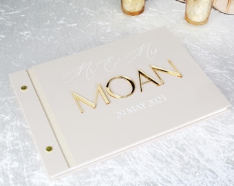 Personalized Acrylic Wedding Guest Book: A4 Size