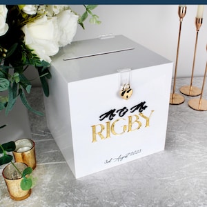 Acrylic Card Box, Wedding Card Box, Card Box with Padlock.