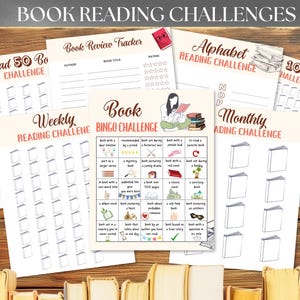 Book Reading Challenge Bundle | Book Bingo | 7 Printable Reading Challenges | Book Club Challenges | Reading Journal | Library Challenges