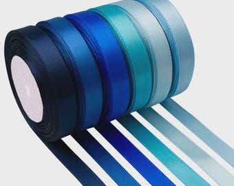 6 Rolls 150yards Assorted Solid Color Silk Ribbon Satin