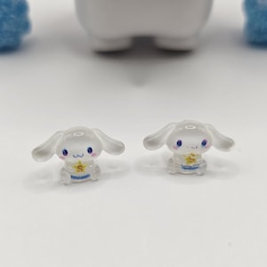 White Dog Character Earrings