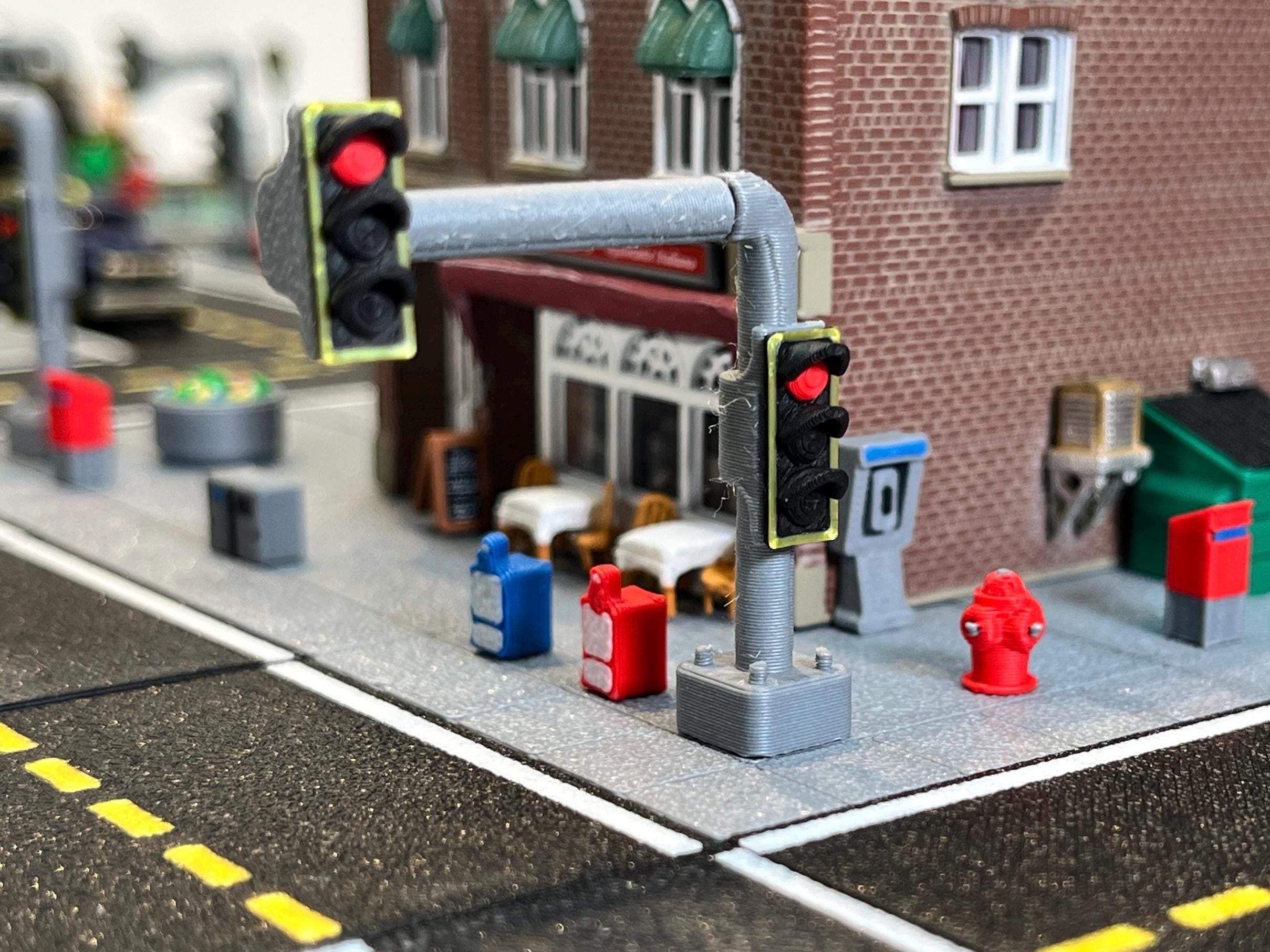 Lot de 5 lampadaires à LED à échelle HO pour modélisme ferroviaire et scène de construction
