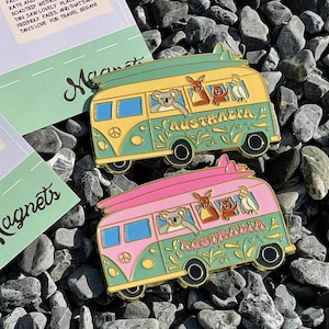 Cute Aussie Bus Magnet, Koala Kangaroo Magnet, Australia Souvenir, Aussie Gift Idea