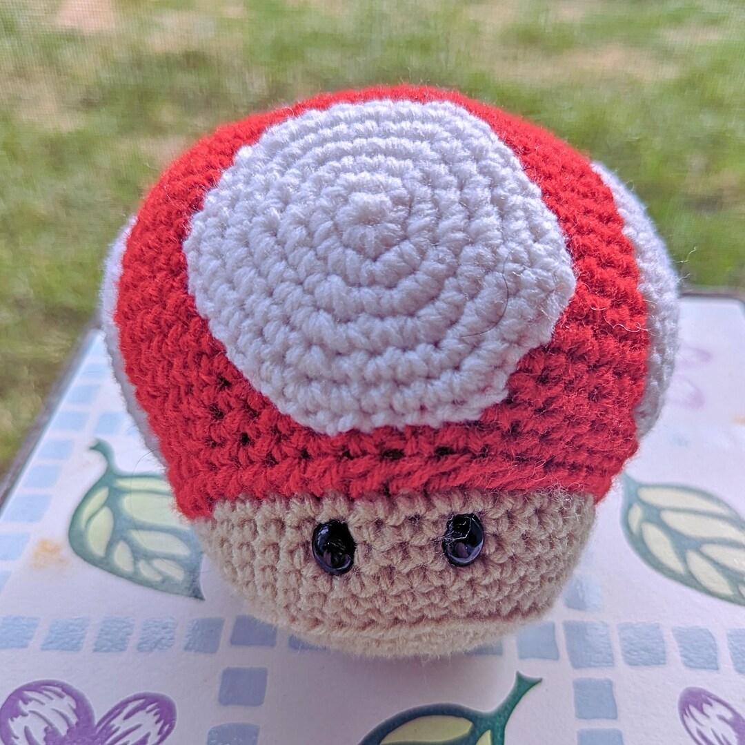 Crochet Mario Inspired Mushroom – Handmade Plush Nostalgic Decor - Etsy