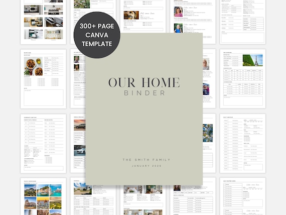 Family Binder Canva Template – Household & Childcare Organizer, Budget Tracker, Cleaning Schedule, Meal Planner, Home Management Kit