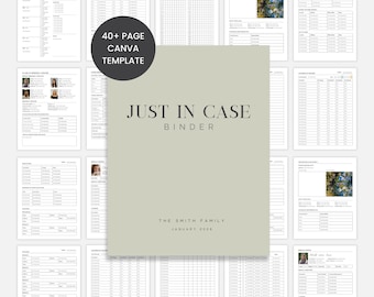 Family Emergency & Medical Binder Canva Template – Emergency Preparedness Planner, Medical Records Organizer, Health Information Binder