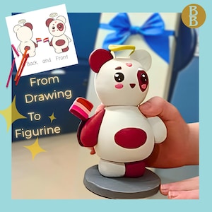 Custom 3D Figurine From Kids Drawing Personalized Clay Sculpture Handmade Art from Hand Drawn Unique Gift for Children Memory Keepsake