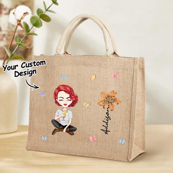 Canvas Tote Personalized Diaper Bags For Grandma Personalized Name