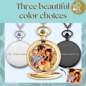 Custom Photo Pocket Watch Personalized Engravable Pocket Watch Gift Customizable Pocket Watch for Birthday Father&#39;s Day Christmas