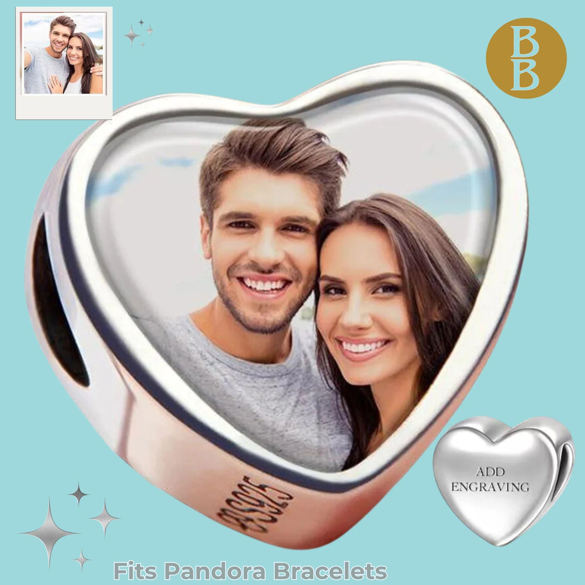 Personnalisé Coeur Breloque Perles Avec N'Importe Quel Gravure, Argent Sterling