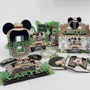 Mickey Safari. Mickey Cake Topper, Banner, Gbale Box, 3D Letter, Tmbler 12oz. Party Kit Mickey Safari. Read the description.