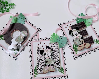 Minnie Mouse Pink Safari High Chair Banner