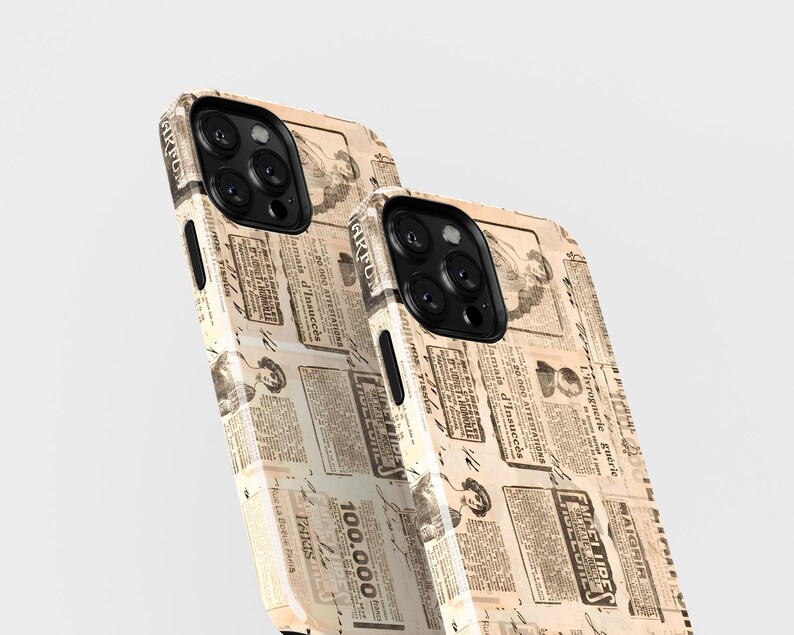 Phone Case Epaper Vintage Newspaper Print Phone Case: Retro Typography Design - Etsy