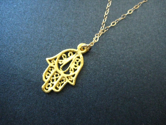 Gold plated Fatima, Hamsa hand necklace series 3 (protection against evil eye), layered, bridesmaid, graduation, birthday, spiritual