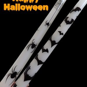 Halloween Taper Candles, Spooky Spider Bat Design, Gothic Candles, Halloween Party Decoration, Spooky Candles, Halloween Candle Sticks