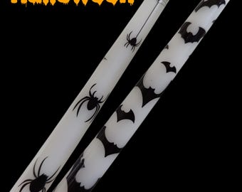 Spooky Spider & Bat Halloween Taper Candles: Gothic Party Decor (Set of 2