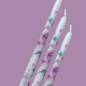 Pink Floral Taper Candles – Handcrafted Romantic Candle Set for Spring Decor, Gifts & Table Styling