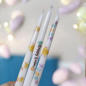 Set Easter taper candle| Happy Eastern taper candle| Easter decorating candle|Hand made candle| Home decor taper candle|Easter candle