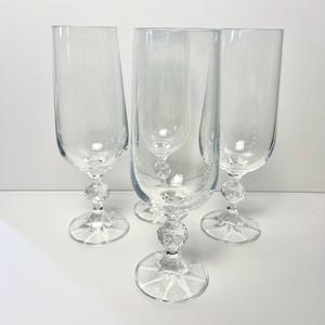 Claudia Bohemia Fine Crystal Champagne Flutes (Set of 4 Glasses)
