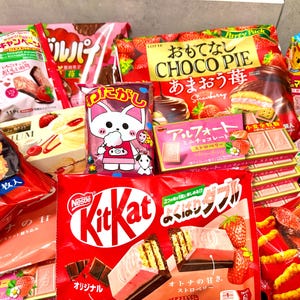 Boîte à en-cas japonaise Fraise de la saison - Rose rouge Snacks sucrés et salés Kawaii