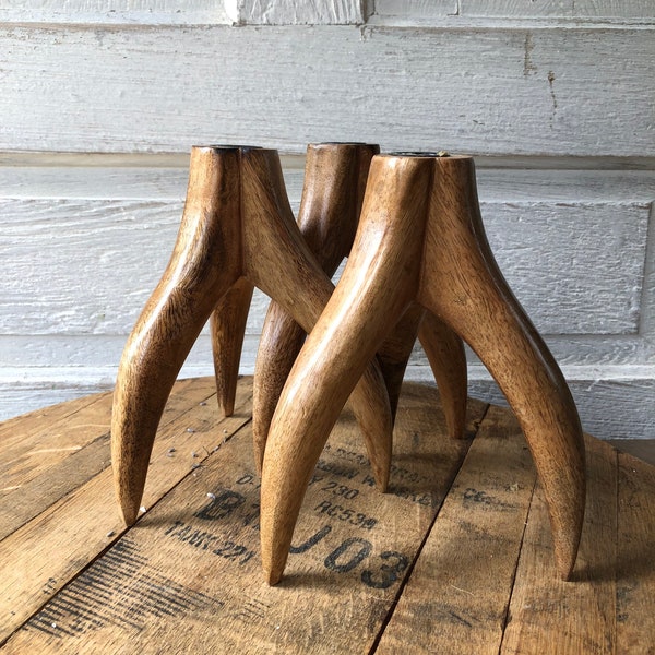 Polyresin Gold Deer Antler Candle Holder