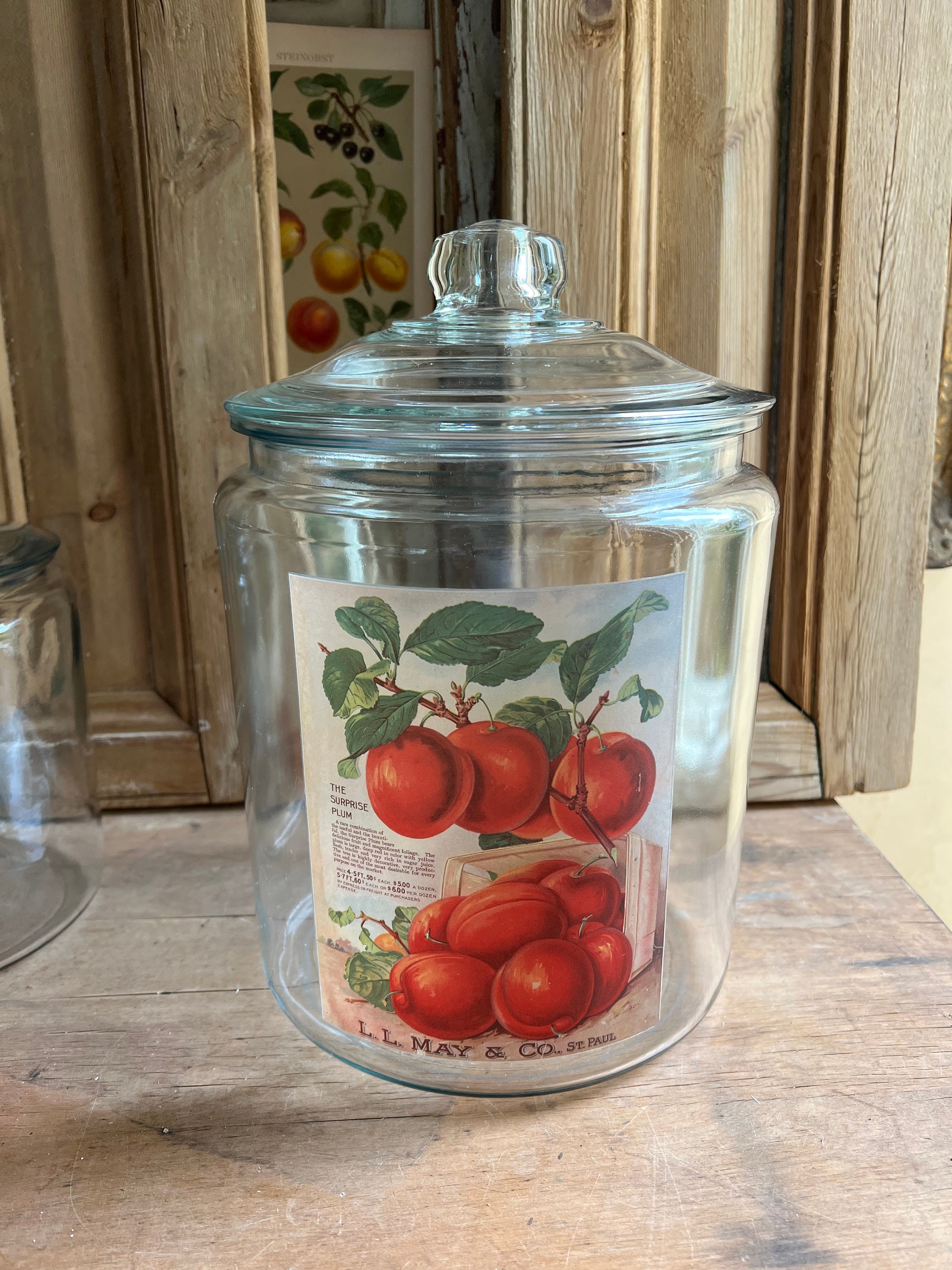 Dining  Summer Cute Fruit Peach Mason Jar Glass Cup With Lid And