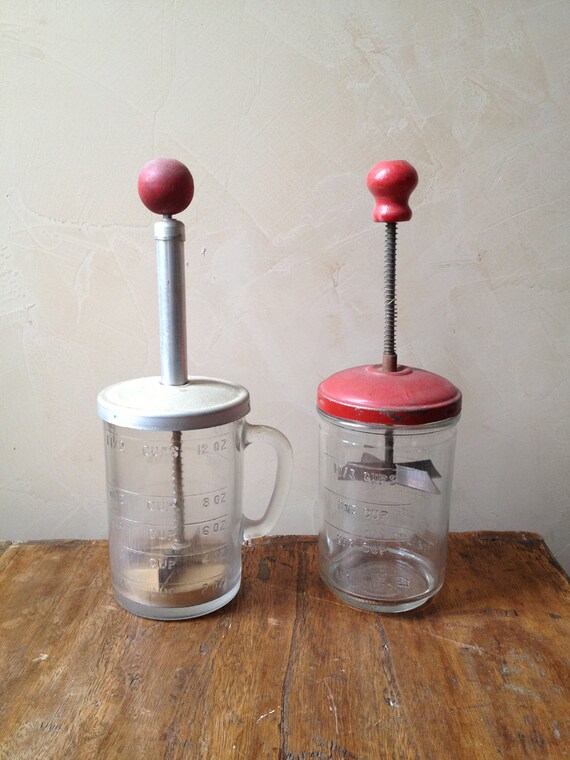 Two Vintage Glass Jar Food Choppers Etsy