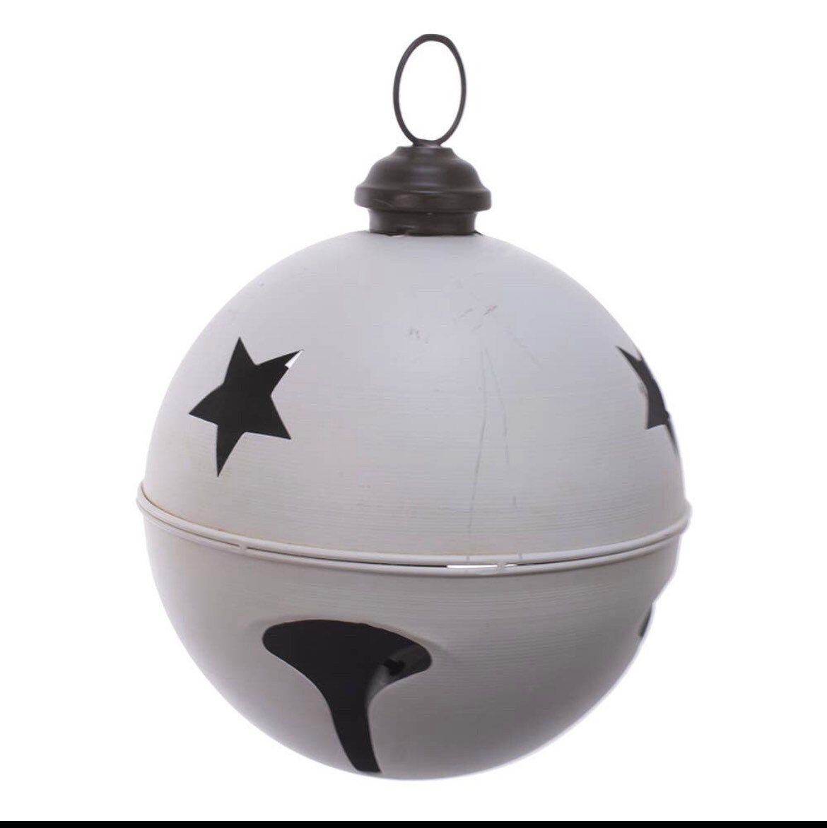 Jumbo White Metal Tin Large 10 Jingle Bell Christmas Decorating Metal Bell  Giant Sleigh Bell Farmhouse Decor Outdoor Porch Bell