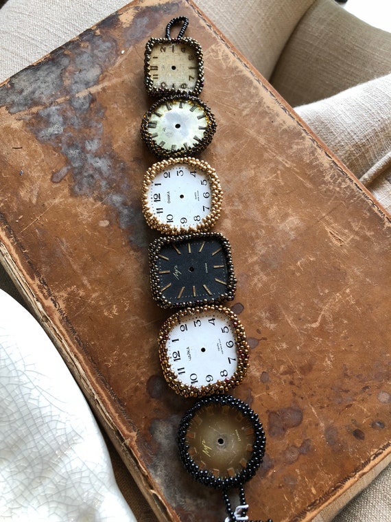 Vintage Watch Faces Assembled Bracelet