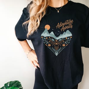 Adventure Awaits Camping Shirt| Hiking Shirt| Camping Shirt| Mountain Shirt| Nature Lover Shirt| Adventure Shirt| Road Trip Shirt