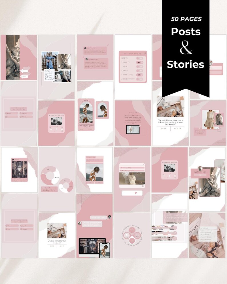 50 Editable Instagram Post Templates | Canva Social Media Bundle ...
