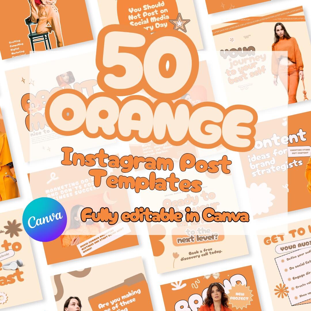 50 Editable Instagram Post Templates | Canva Social Media Bundle ...