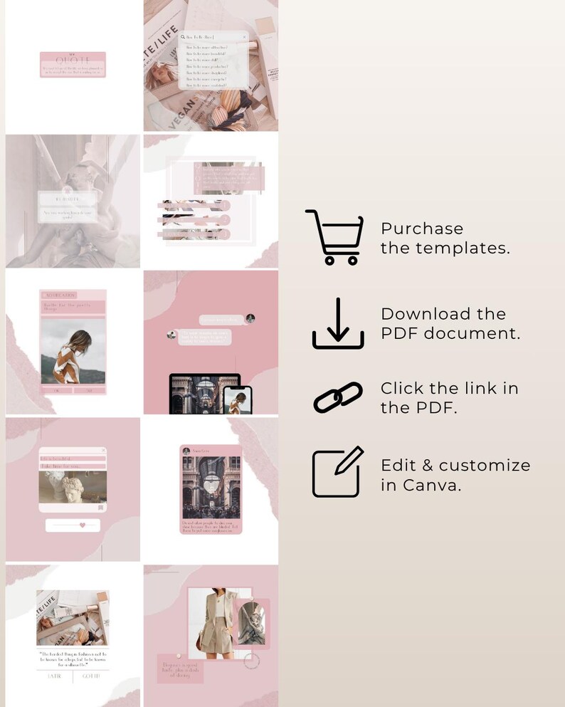 50 Editable Instagram Post Templates | Canva Social Media Bundle ...