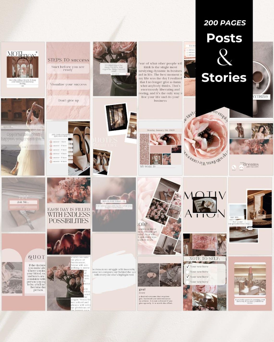 100 Editable Instagram Post Templates | Canva Social Media Bundle ...