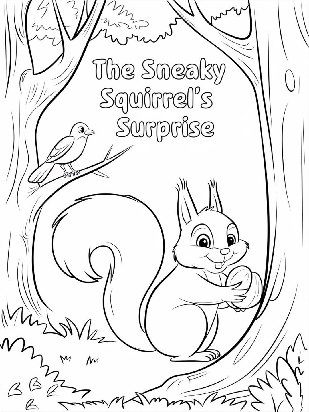 The Sneaky Squirrel’s Surprise Coloring Book Etsy