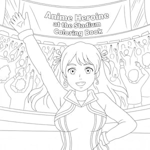 Anime Heroine at the Stadium Coloring Book
