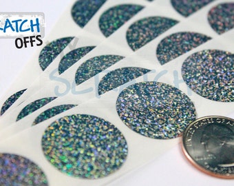 Scratch Off Labels 1/" x 1/" Silver Square Stickers 50