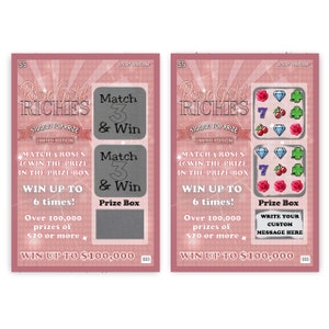 Custom Rose Gold Scratch Off Ticket: Pregnancy Announcement, Surprise Trip