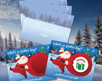 What's in Santa's Bag?  Scratch Off Game: Christmas Party Lotto - 26 Cards